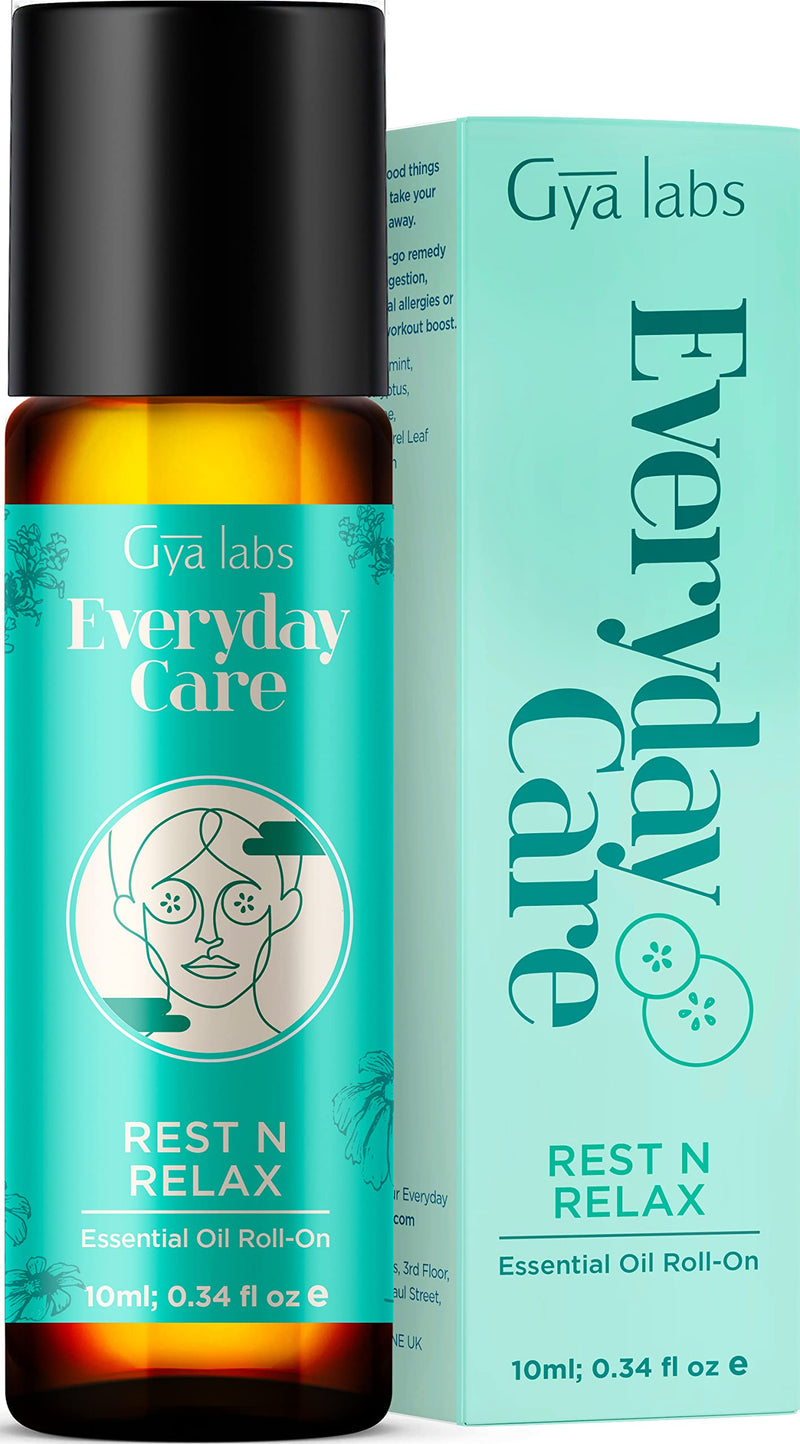 [Australia] - Gya Labs Rest N Relax Essential Oil Roll-On (10ml) - Fresh, Floral Scent Rest & Relax (Roll On) 10 ml (Pack of 1) 
