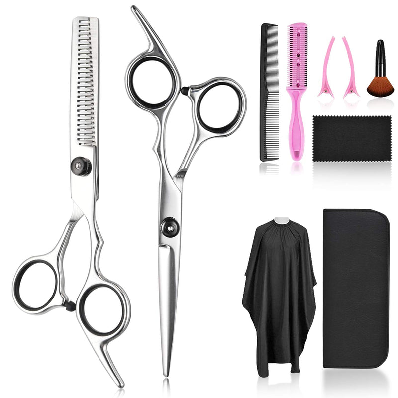 [Australia] - Hairdressing Scissors Thinning Scissor Set, Hair Dressing Sizzors Kit Hair Cutting Scissors Set, Professional 10 Pcs Barber Kit Haircut Scissors Hair Thinning Scissors Hairdresser Shears for Women Men Black-10 