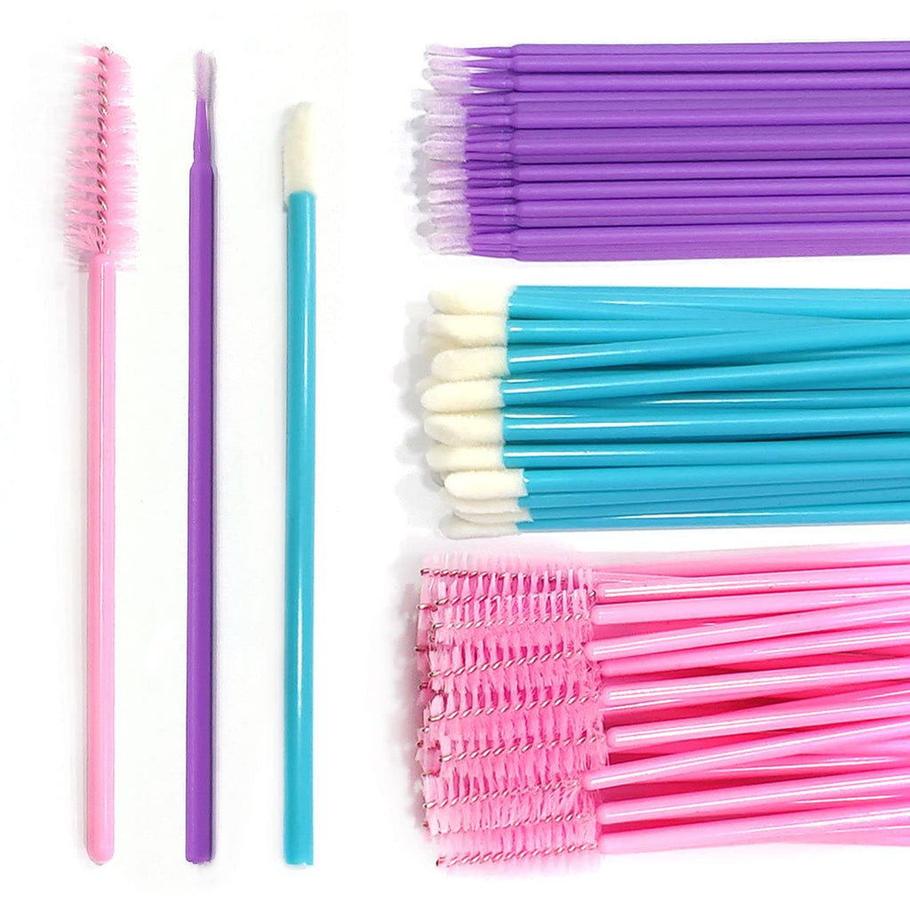 [Australia] - 150 PCS Disposable Mascara Sticks, Lip Brushes and Micro Applicator Brushes, 50 Eyebrow Brushes + 50 Lip Brushes + 50 Micro Applicator Brushes, Makeup Beauty Tool Kit 