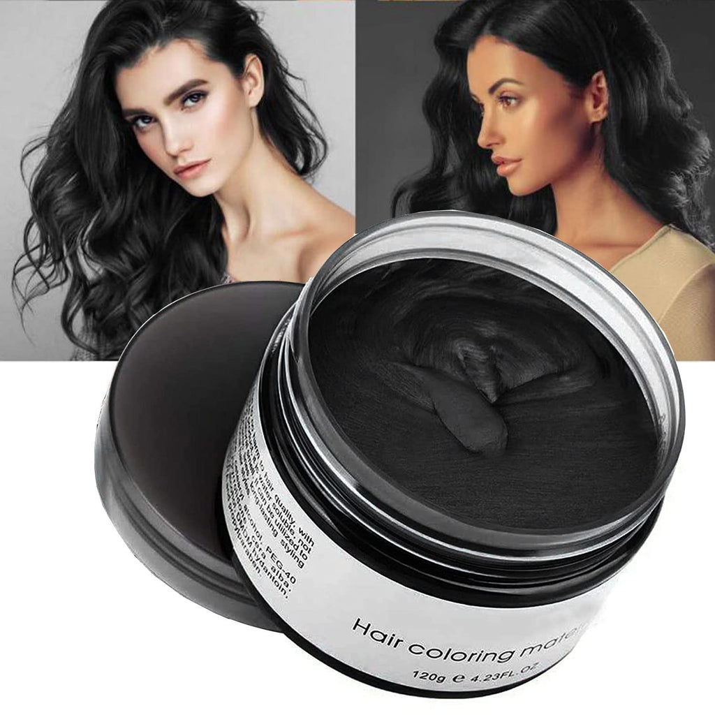 [Australia] - Unisex Hair Wax Color Dye Styling Cream Mud, Temporary Hair Color Wax Natural Hairstyle Pomade, Washable Temporary, Hair dye Suitable for Parties, Role Playing and Christmas (Black) Black 