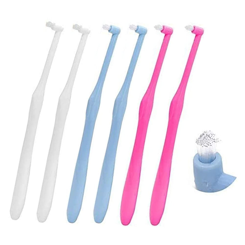 [Australia] - Chargenyang 6 PCS Interspace Toothbrush for Teeth Detail Cleaning and Braces Clean Soft and Compact Trim Tooth Toothbrush Rose Red, Blue, White 