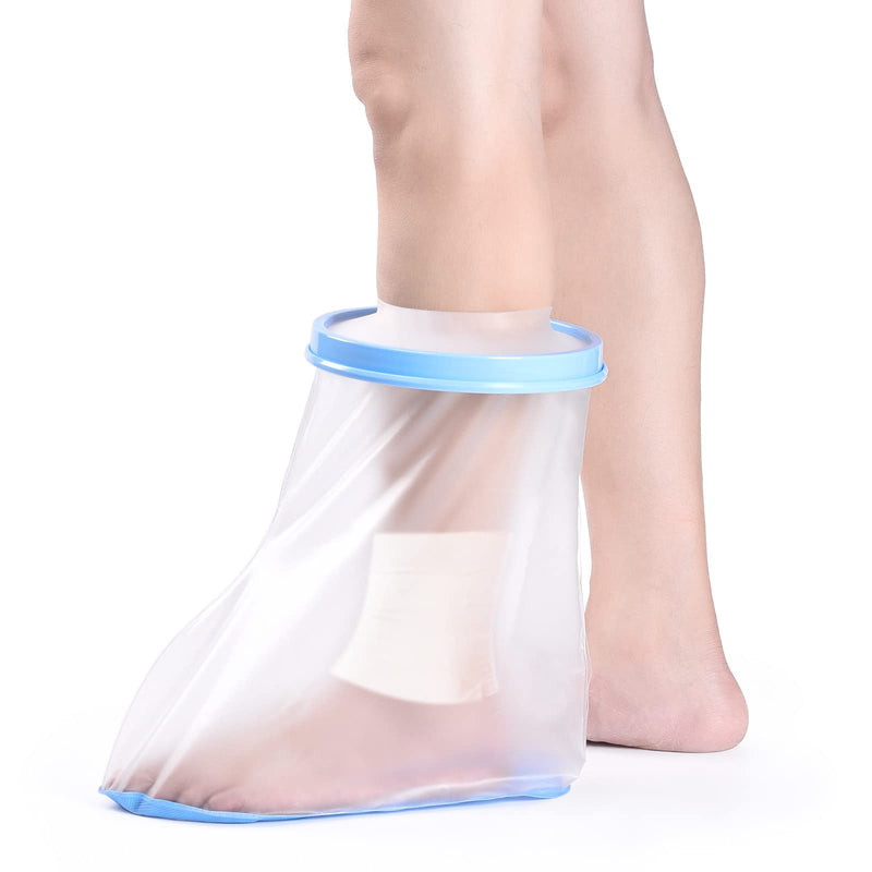 [Australia] - Fasola Foot Cover for Shower, Non-Slip Waterproof Ankle Cast Protector for Toe, Ankle, Reusable Inflatable Cast Bag Keep Foot Dry S 