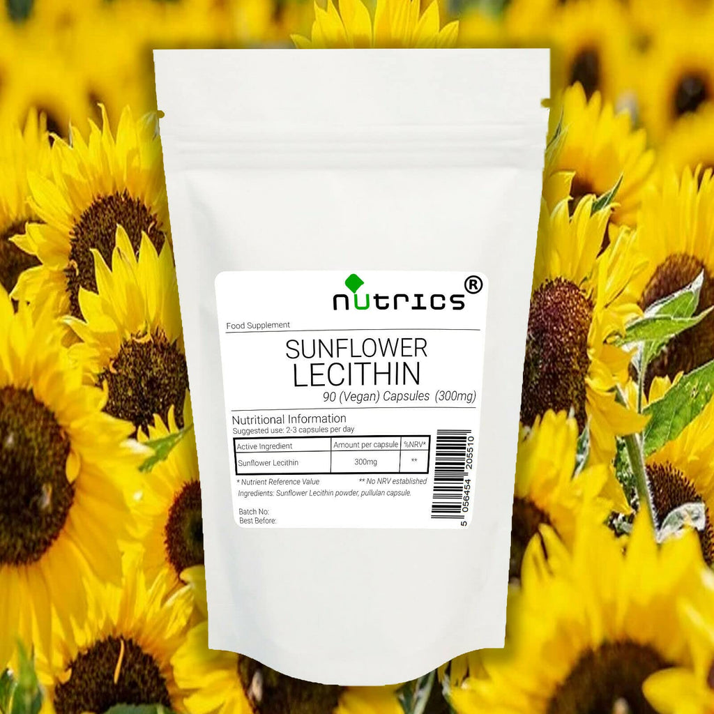 [Australia] - Nutrics® Sunflower Lecithin 300mg 90 V Capsules (1 Month Supply) | Made by Nutrics Laboratories | Suitable for Vegan Vegetarian Halal Kosher 