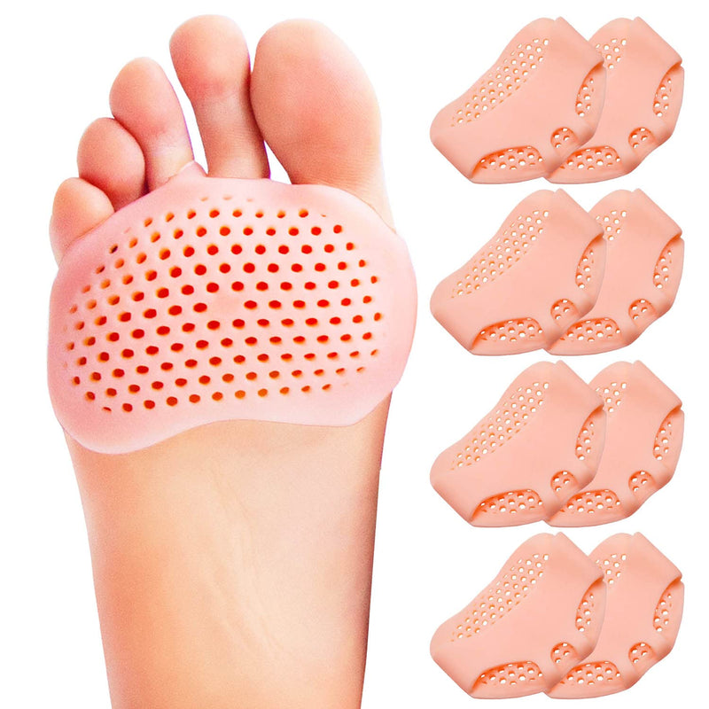 [Australia] - PrettSole 4 Pairs Metatarsal Pads | Metatarsal Pads for Women | Ball of Foot Cushions, Forefoot Cushions Support for Metatarsalgia, Morton's Neuroma Pain Relief Beige 