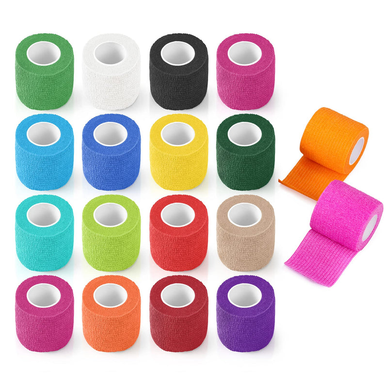 [Australia] - Keilend 18PCS Elastic Self Adherent Cohesive Bandages, 2'' x 5Yards Stretch Tape for Ankle Sprains, Wrist Swelling &Tattoo，Mix Colors 18Pcs-Mix 
