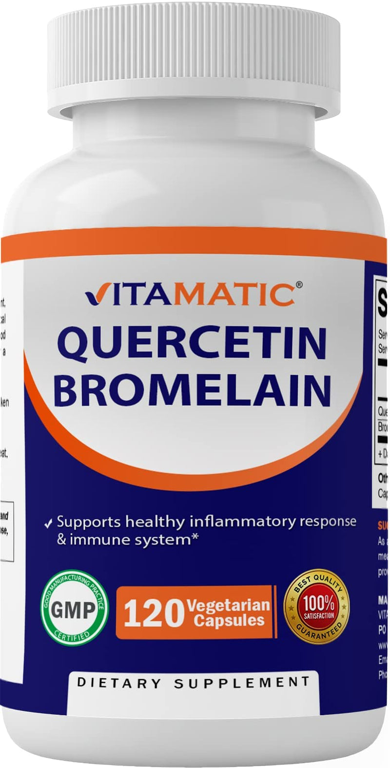 [Australia] - Vitamatic Quercetin with Bromelain - 120 Vegetarian Capsules - Supports Healthy Immune, Respiratory & Cardiovascular Function, Helps Improve Anti-Inflammatory Response 