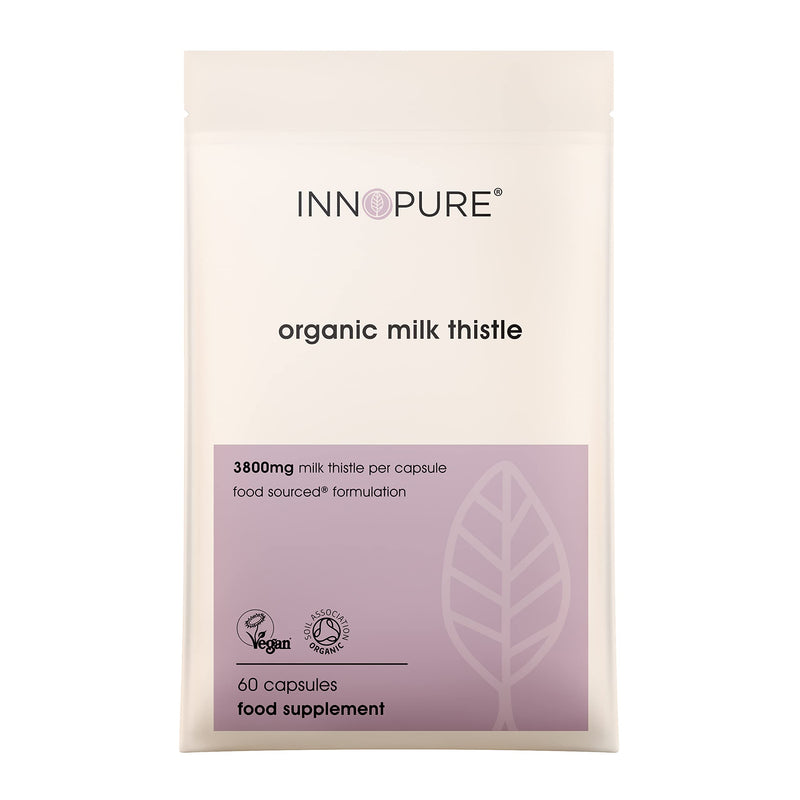 [Australia] - INNOPURE Organic Milk Thistle Capsules - Premium Quality, High Strength 1 Capsule Provides 3800mg - Soil Association & Vegan Society Certified - 80% Silymarin (60 Capsules) UK Made 