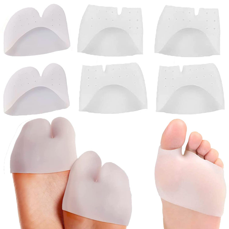 [Australia] - Mcvcoyh Gel Toe Protectors with Metatarsal Pads, Toe Caps Toe Sleeves for Women, Ball of Foot Cushion for Corns Remover, Callus Cushion and Blister Pads, 1 Pair Toe Guards and Toe Covers Close White 