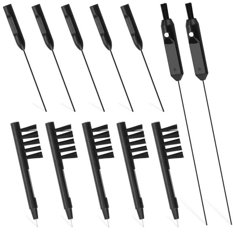 [Australia] - PERFETSELL 12 PCS Hearing Aid Cleaning Kits, Earpiece Earmold Vent Cleaner, Cleaning Brush with Wax Loop and Magnet, Long Hearing Amplifier Cleaning Brush Hearing Aid Cleaner Wire for Sound Tubes 