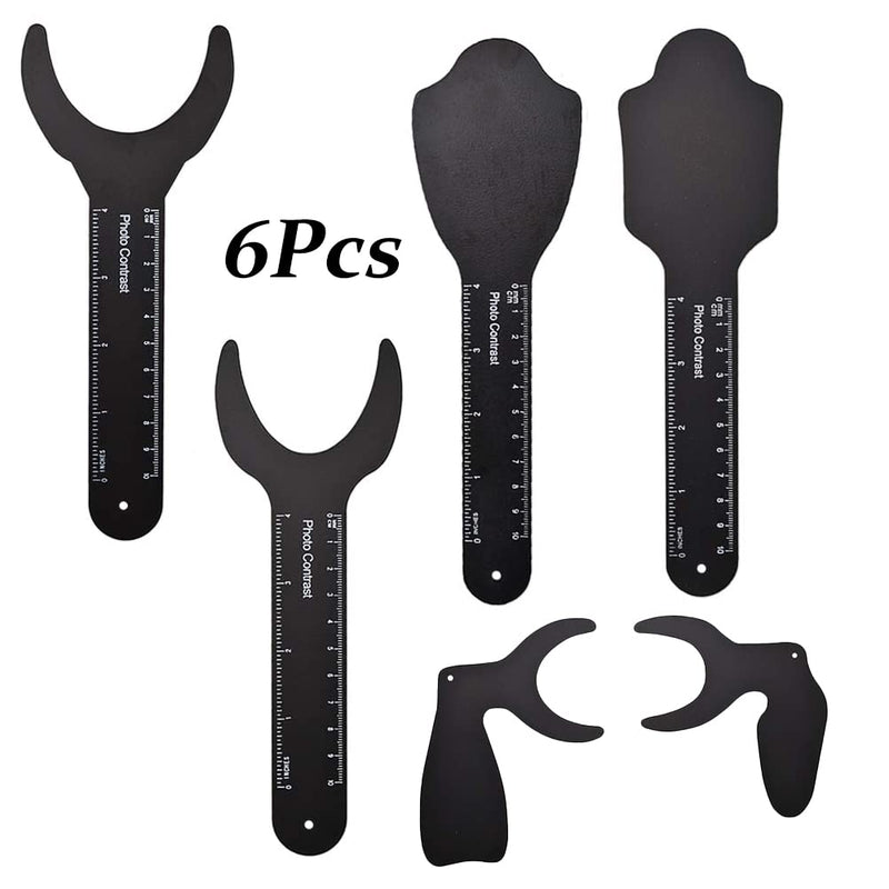 [Australia] - 6 Pcs Dental Photography Contraster, 6 Size Black Background Board Dental Photo Contrast Kit, for Palatal Photo Contrast 