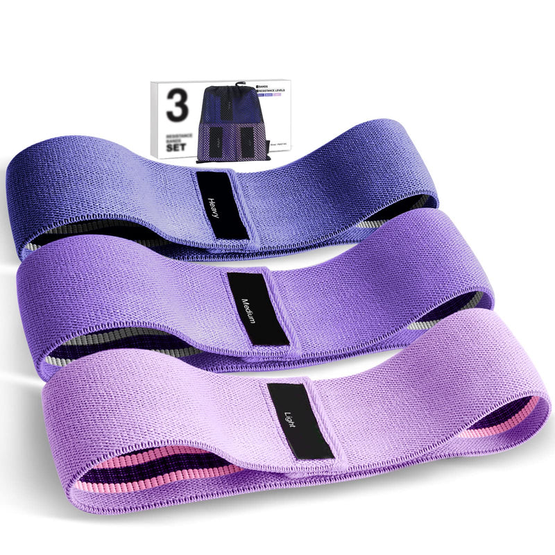 [Australia] - Veik Fabric Resistance Bands, Exercise Band [Set of 3] Workout Fitness Bands for Hips & Glutes, Non-Slip Booty Bands for Women / Men / Beginners / Athletes Strength Training,Yoga,Pilate,Fitness 