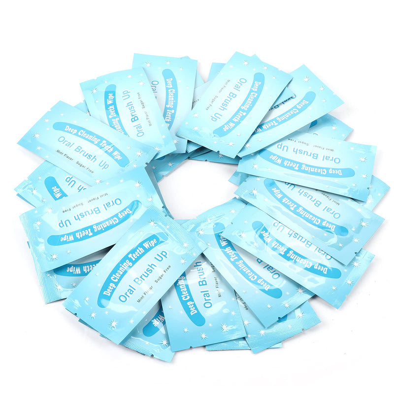 [Australia] - 50Pcs Teeth Wipe Cloth Mint Flavor Freshen Mouth Breath Tooth Cleaning Cloth Oral Tooth Deep Cleaning Wipes 