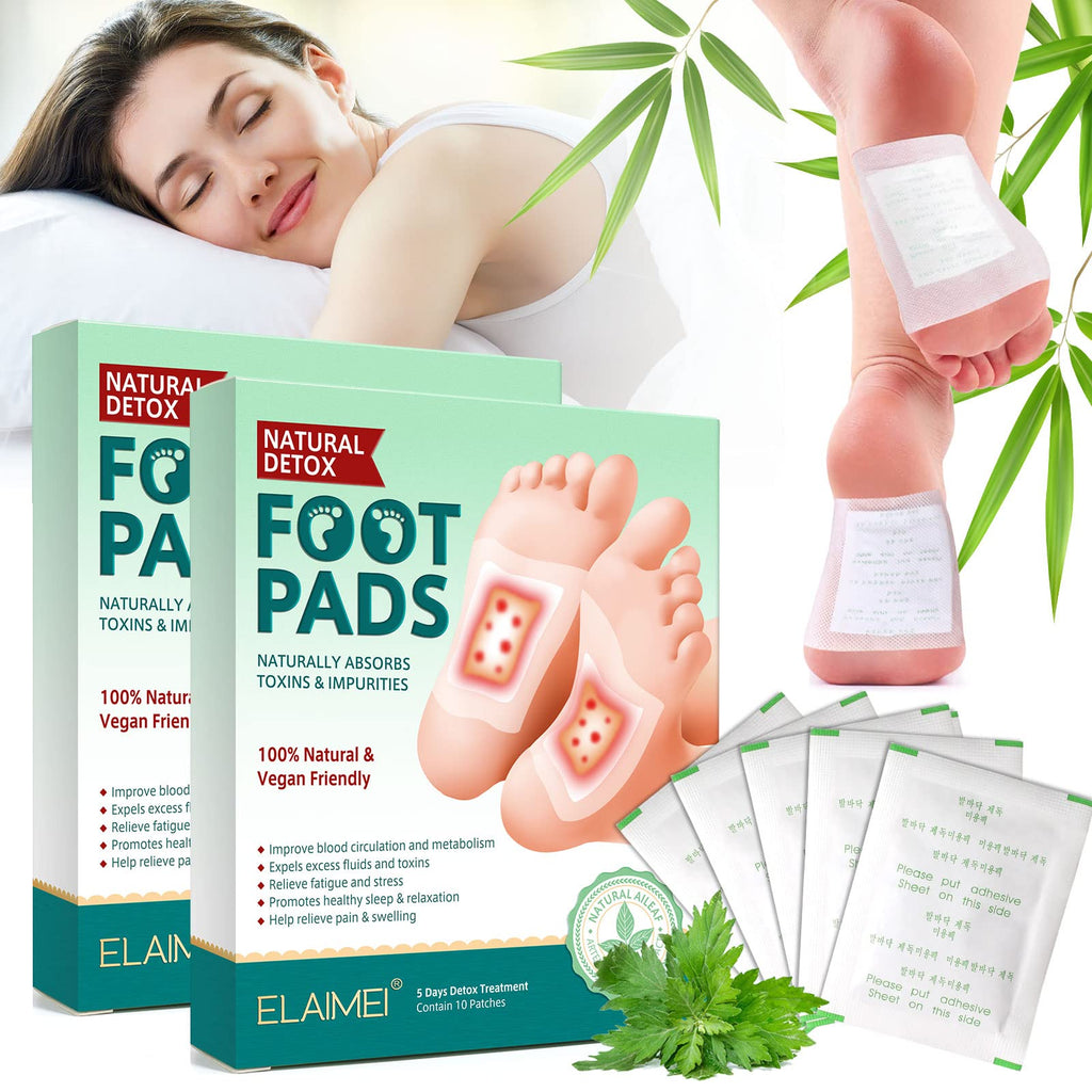 [Australia] - Detox Foot Patches, 20PCS Detox Foot Pads Relieve Body Stress, Feet Detox Pads Deep Cleansing for Impurity Removal, Pain Relief, Sleep Aid, Relaxation Enhance Blood Circulation 