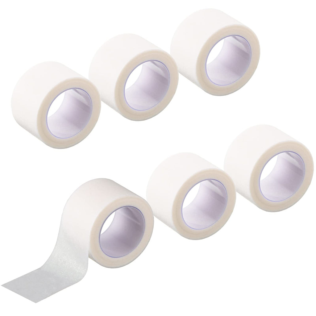 [Australia] - 6 Rolls Mouth Tape for Sleeping Nose Tape Breathable Paper Tape Gauze Skin Tape Adhesive Bandage Tape for Sensitive Skin, Eye, Face (White) 