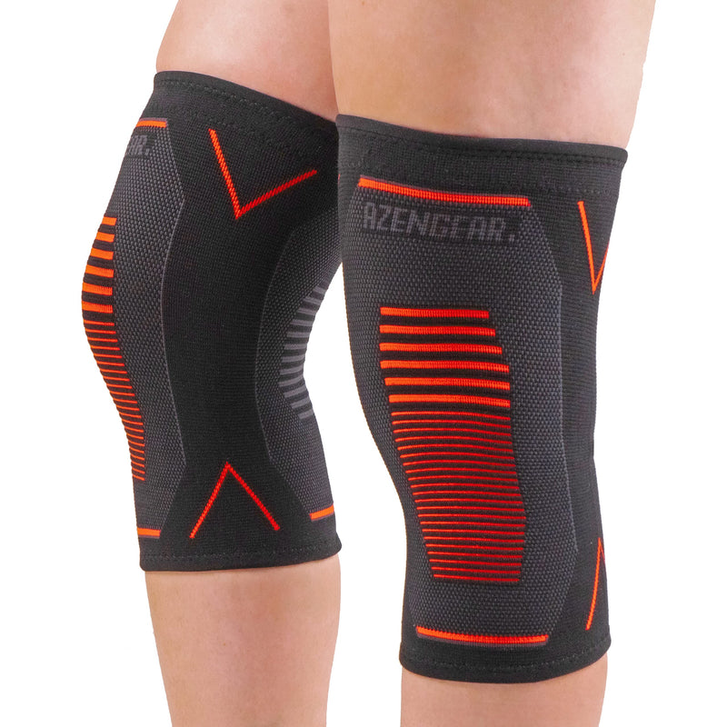 [Australia] - Knee Support Brace (Pair) - Compression Knee Sleeve for Joint Pain, Ligament Injury, Meniscus Tear, Arthritis, ACL, MCL, Running, Weightlifting, Squats (L) L 
