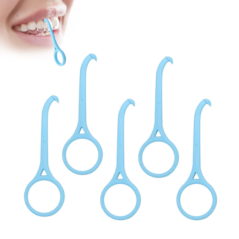 [Australia] - 5 Pcs Aligner Removal Tool, Invisible Tooth Removal Aligner Chewies and Removal Tool Kits, Braces Tooth Hook for Oral Care (Blue) 