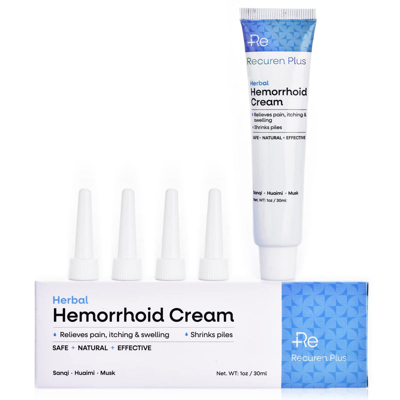 [Australia] - Recuren Plus Hemorrhoids Treatment Hemorrhoid & Fissure Cream Fast Acting Hemorrhoid Cream and Healing Formula for Itching Swelling Bleeding Burning and Maximum Pain Relief 30g 