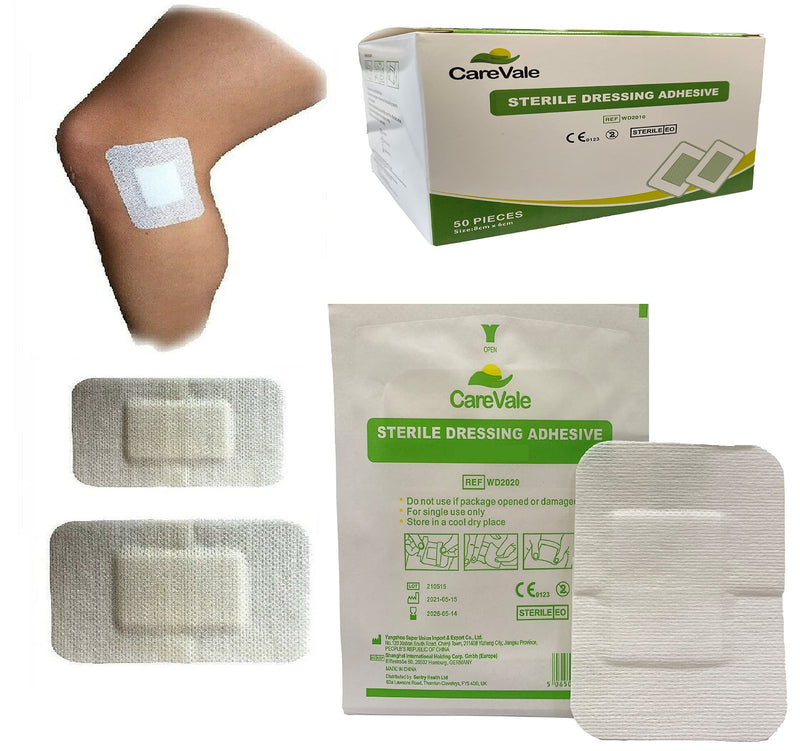 [Australia] - CareVale Adhesive Sterile Dressings - First Aid Plasters Cuts & Wounds, Burns (15 X 10 CMS Box of 50) 15 X 10 CMS Box of 50 