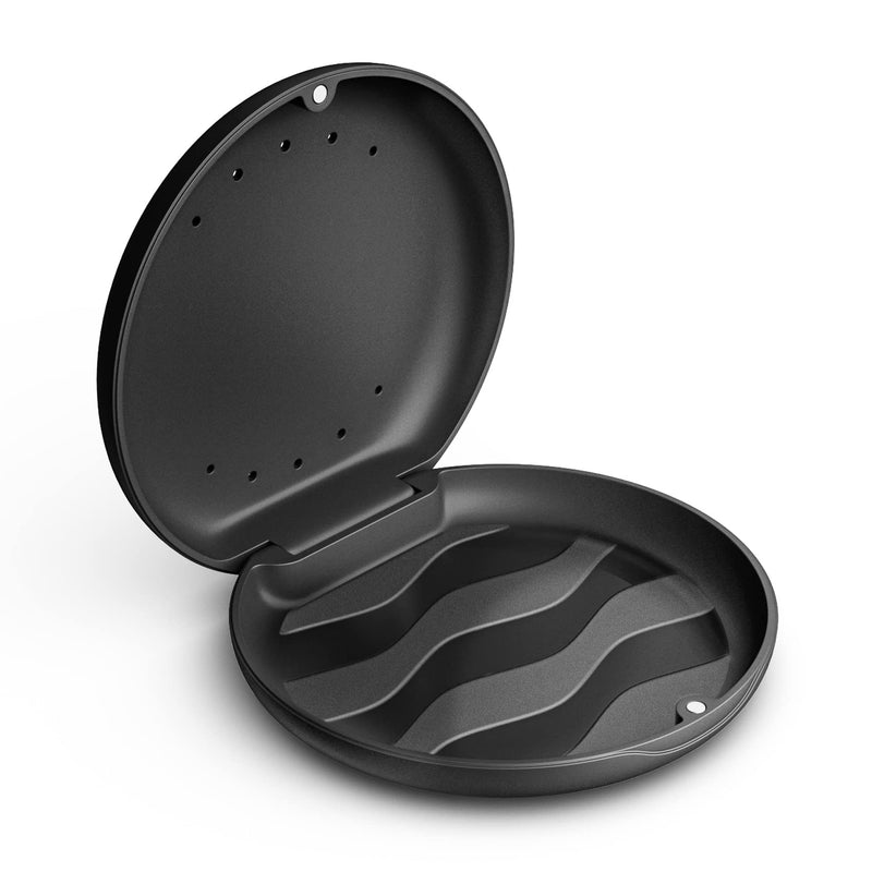 [Australia] - Annhua Denture Retainer Case with Vent Holes, Portable Denture Box for Invisable Aligner，Mouth Guard Brace，Denture &Teeth Mouth Tray(Black) Black 