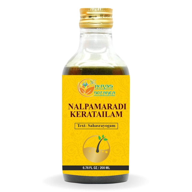 [Australia] - Herbs Botanica Nalpamaradi Thailam Keratailam Skin Radiance Treatment Ayurvedic Oil With Turmeric Oil For Skin, Face & Body With 15 Ayurvedic Herbs 200Ml / 6.76 Fl Oz 