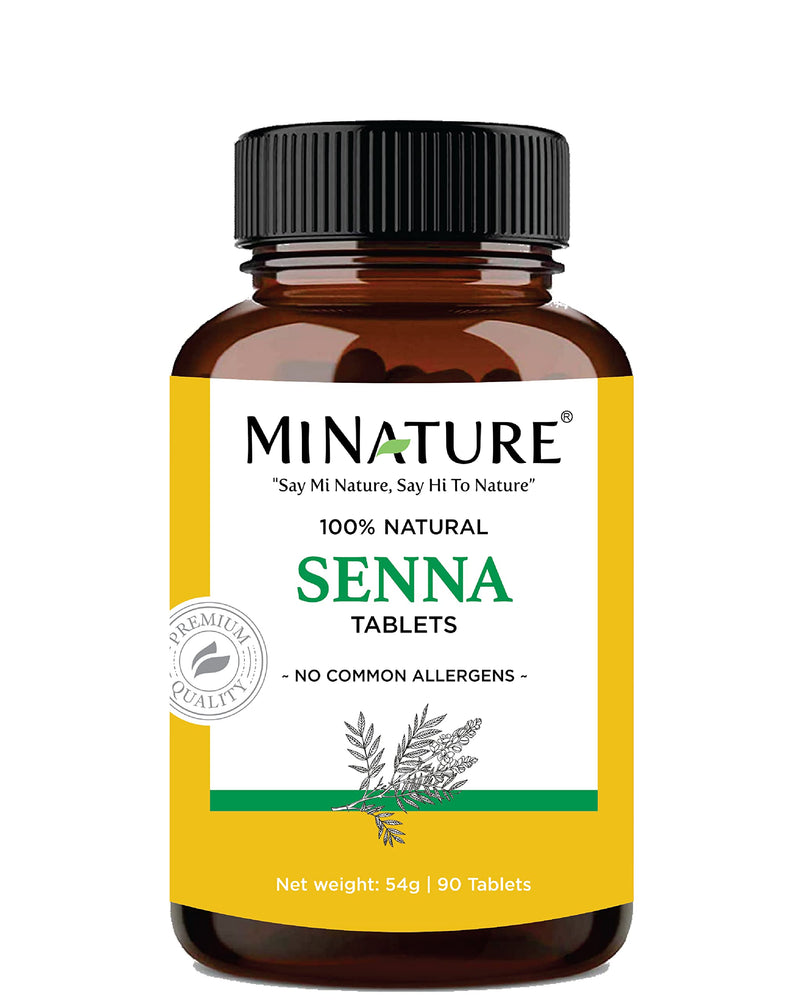 [Australia] - Senna Leaf Tablets by mi Nature | 90 Tablets, 1000 mg | 45 Days Supply | Senna Leaves Tablets | Vegan| Immunity Booster | Constipation Support | Laxative 