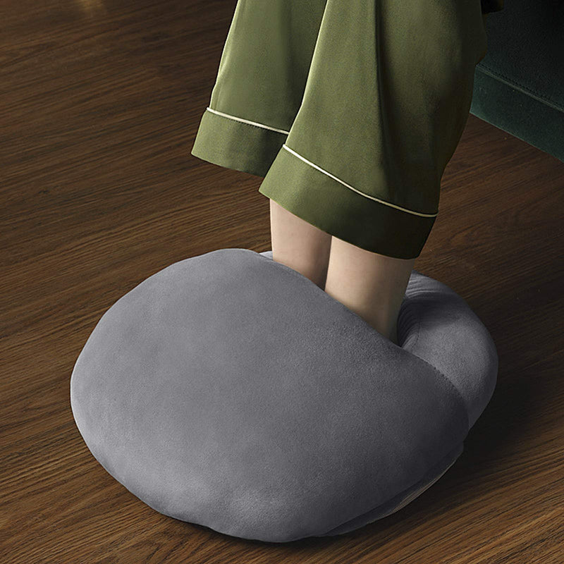 [Australia] - USB Heated Feet Warmers for Men Women USB Charging Foot Cushion Soft Plush Heating Pad Office Winter Foot Warming Boots Slippers Night Sleep Electric Foot Warmers Grey 