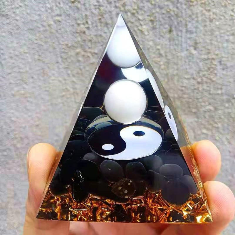 [Australia] - ycyingcheng Pyramid Ogan Crystal Energy Tower Nature Reiki Chakra Crushed Stone, Negative Energy Remover Blessing Home Office Feng Shui Tai Chi Ornaments, Healing Crystal, 6cm 03 