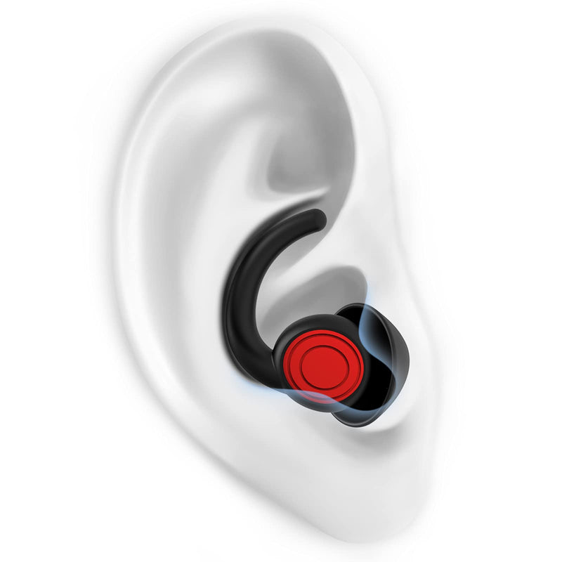 [Australia] - SUPCEAT Ear Plugs for Sleeping Noise Canceling, 2 Pairs Reusable&Washable Earplugs Sound Blocking Sleeping, Soft Silicone Noise Reduction Ear Plug for Sleep, Music, Parties, Festivals, Concerts(Black) Black 