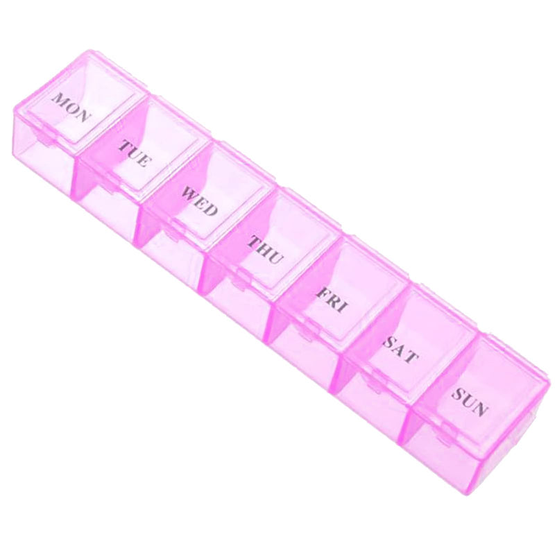 [Australia] - Pill Box Organiser 7 Day One Time a Day Pill Dispenser Storage Case for Medication, Supplements, Vitamins and Cod Liver Oil Pink 