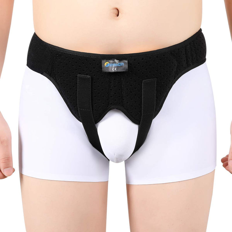 [Australia] - Tenbon Hernia Belt for Men and Women Flexible Adjustable Hernia Belt Hernia Support Pain Relief with 2 Removable Compression Pads (L) 