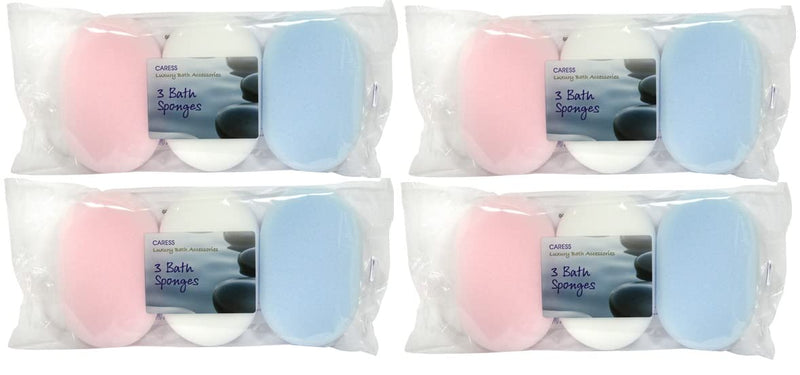 [Australia] - Luxury Bath Sponge - 12 x Bath Sponge for Adults - Bath Sets - Bath Gifts - Men Women and Kids by Caress 