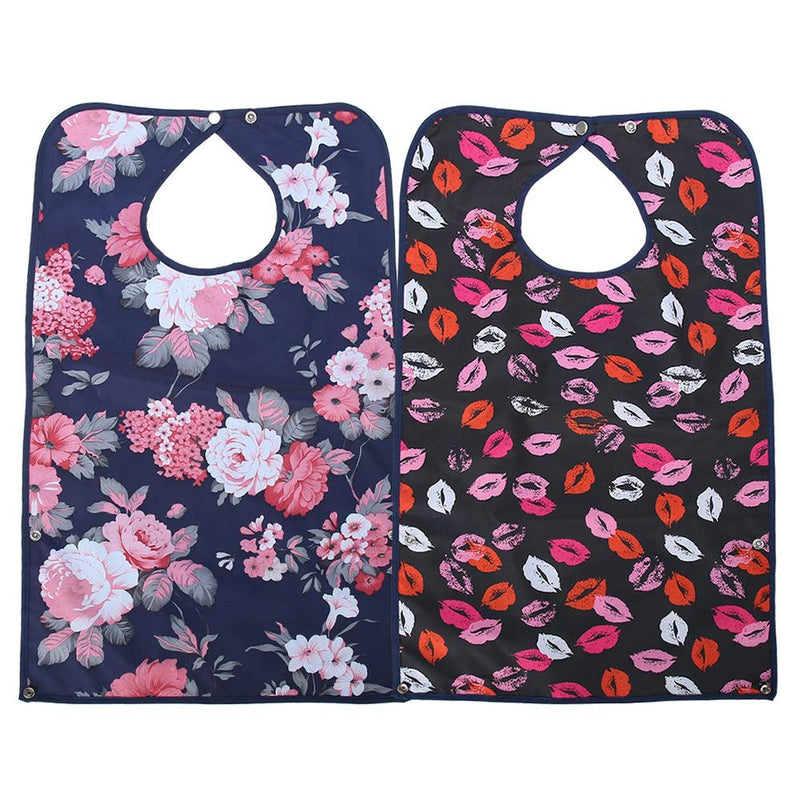 [Australia] - Reusable Adult Bibs, Waterproof Double Layer Mealtime Bib Adult The Eldly Bib, Washable Elder Dinning Bib Clothing Protector for Elderly Men Women 