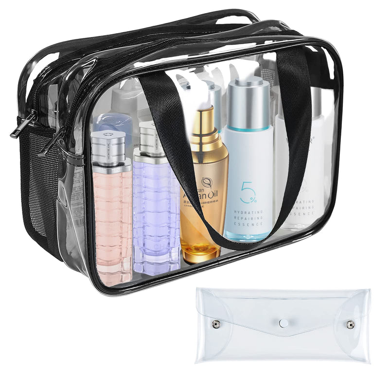 [Australia] - Hysagtek Clear Cosmetics Bag Toiletry Shower Bag, Large Travel Bag for Toiletries with Zipper, Waterproof & Draining PVC Makeup Tote Bag Bathroom Mesh Caddy for Gym Travel Business Camping Beach Spa 