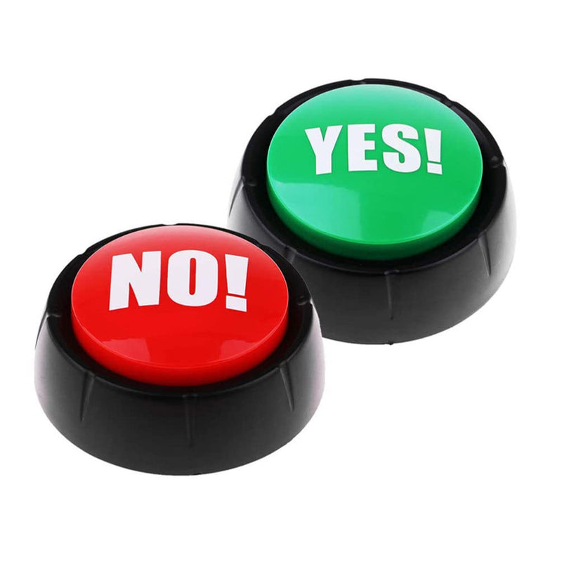 [Australia] - NUOBESTY Sound Button Talking Yes No Buzzer Buttons Game Yes No Talking Button for Funny Party Quiz Contest Holiday Supplies Board Games Toy, No Battery 2PCS 