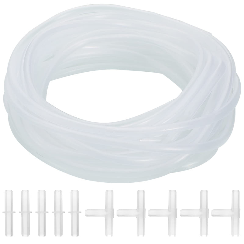 [Australia] - Kuaman 10M Soft Standard Oxygen Airline Tubing with 10PCS Connectors, 4 * 6MM Clear Aquarium Air Line Hose Air Pump Accessories for Fish Tank 