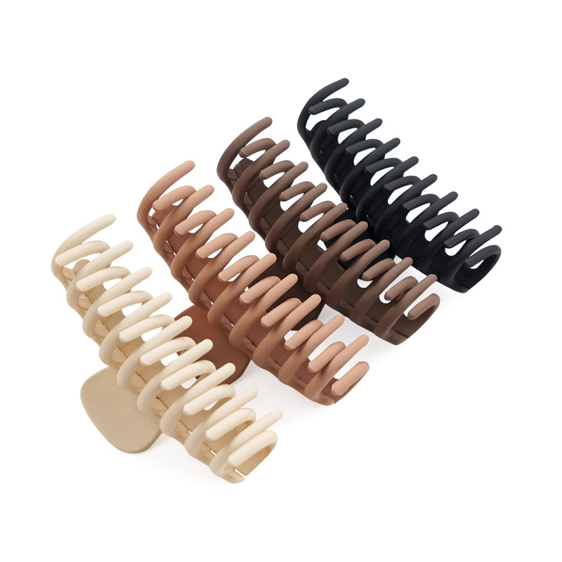 [Australia] - JOYOYO 4 Pcs Hair Claw Clips for Women Thick Hair Jaw Clips Women Hair Clips Women and Girls, Lightweight Non-slip with Comb Teeth Strong Hold Large Size Hair Claws 4.3 Inch Type-4pcs 