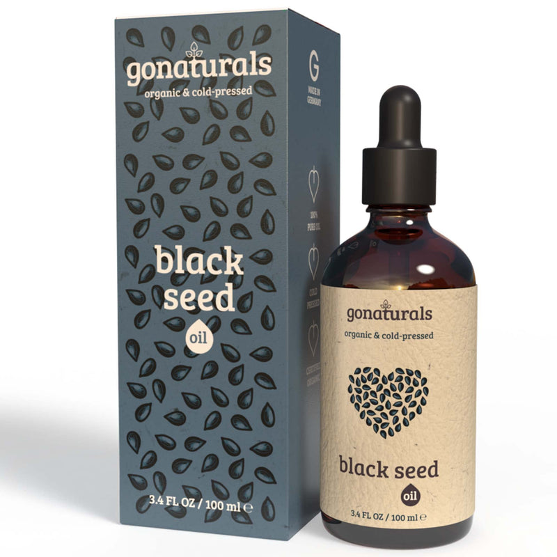 [Australia] - GONATURALS Black Seed Oil - Black Seed Oil Organic Cold Pressed: Hair Oils for Hair Growth from Black Cumin Seeds - Black Seed Oil for Hair Growth & Skin - A Cold Pressed Nigella Sativa Oil, 100ml 