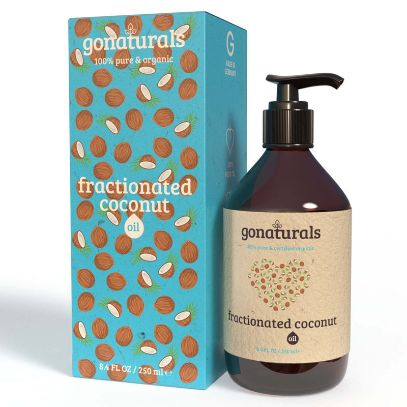 [Australia] - GONATURALS Fractionated Coconut Oil for Skin - Organic Coconut Oil for Skin and Hair: Ideal for Acne & DIY Moisturisers, Pure Coconut Oil for Skin Serving As A Massage Oil & Coconut Hair Oil, 250ml 