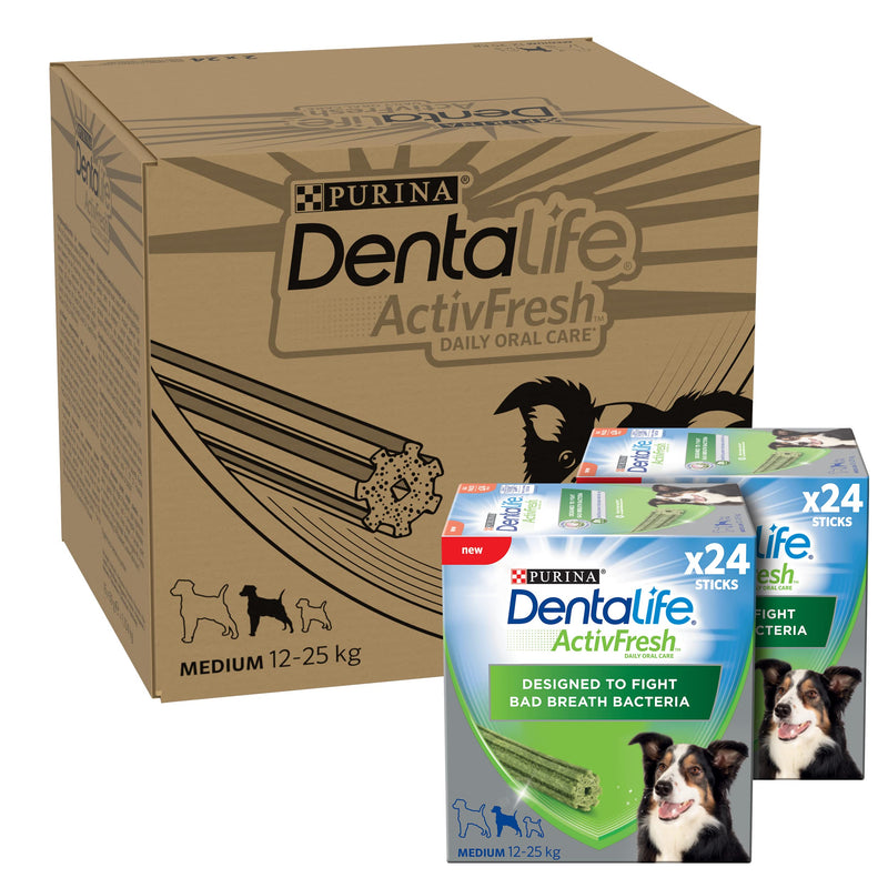 [Australia] - Dentalife ActivFresh Medium Dog Treat Dental Stick 48 Sticks Dentalife ActivFresh 48 Count (Pack of 1) 