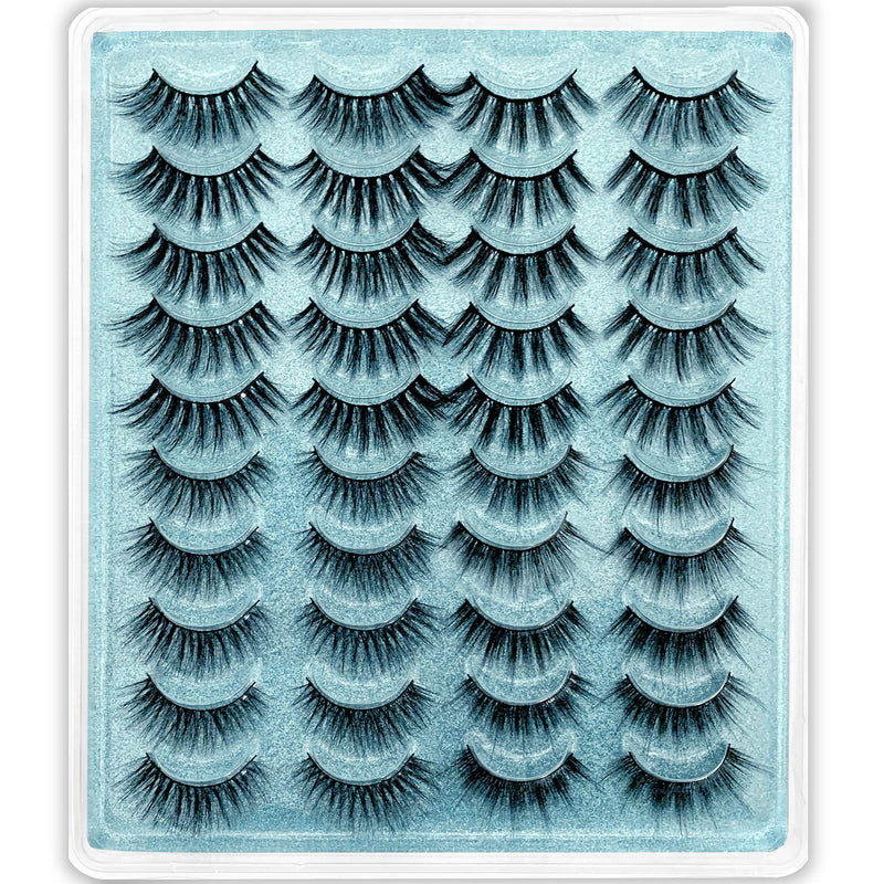 [Australia] - PURELEOR 20 Pairs False Eyelashes 4 Styles Mixed 3D Faux Mink Lashes Fake Eyelash（Mixed-01） Mixed-01 