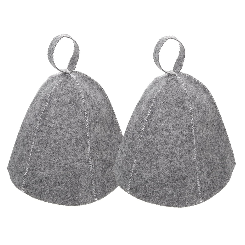 [Australia] - Milisten 2pcs Original Wool Sauna Hat for Women and for Men 100% Natural Felt Russian Bath Hat Vaporarium Hat Bath Accessories for Sauna on The Street Steam Room Grey 