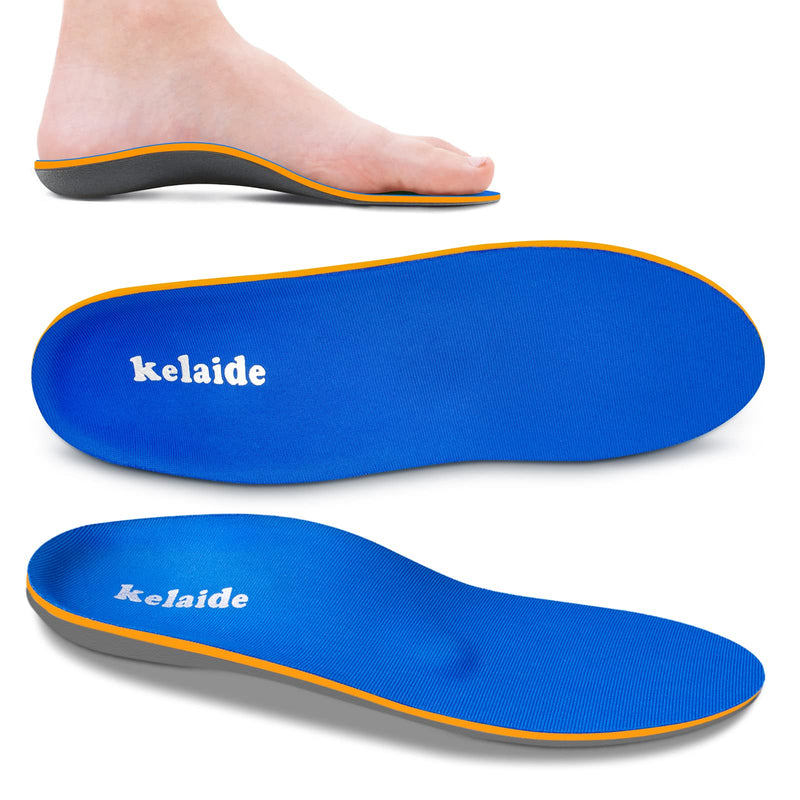 [Australia] - Plantar Fasciitis Arch Support Insoles, Orthotic Insoles for Flat Feet, Foot Pain, Heel Pain, Comfort Shoes Inserts for Men and Women UK-9-280mm Blue 