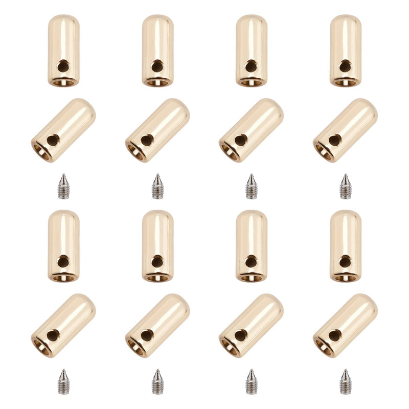 [Australia] - PandaHall 32 Sets Screws Shoelace Aglets Tips Light Gold Seamless Metal Shoelace Tips Aglets Alloy Shoelace Tips Cords End for Sneakers, Hoodies, Bungee Cords, Laces 