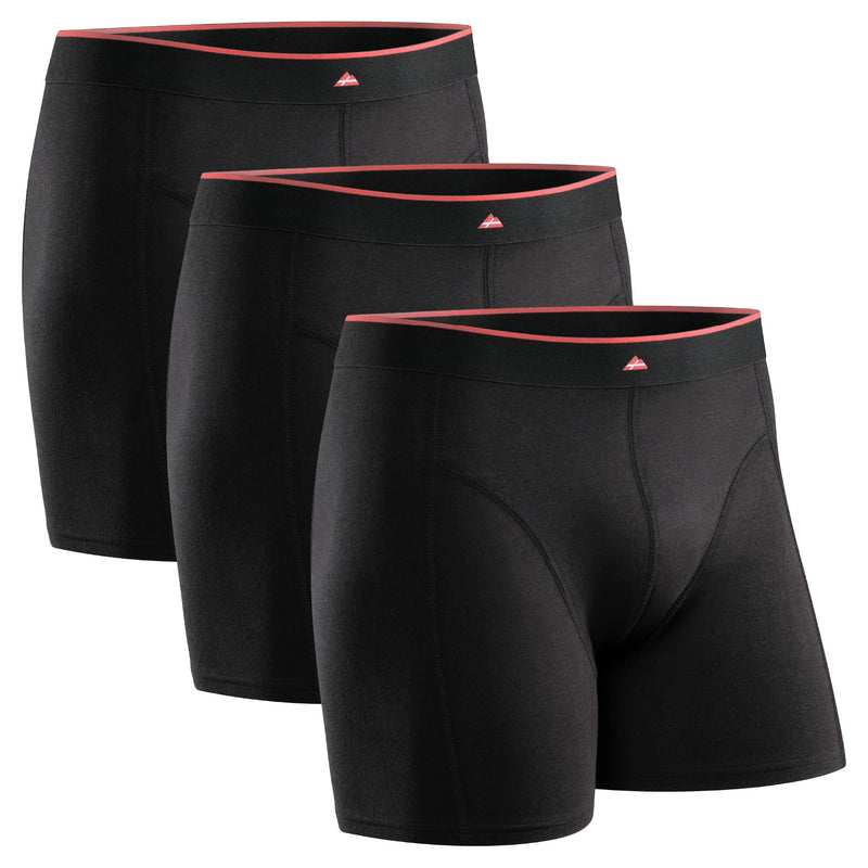 [Australia] - DANISH ENDURANCE 3 Pack Bamboo Boxer Shorts for Men, Breathable Underwear, Soft Antibacterial Pants Black 4XL 