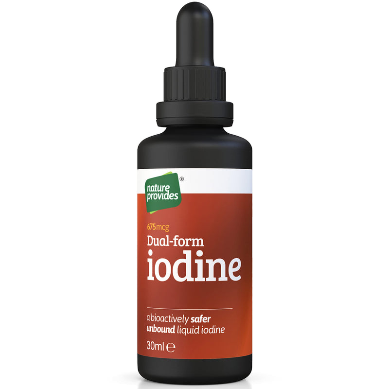 [Australia] - Natural Dual-Form Iodine : 100% Free and Unbound Iodine / Iodide Supplement. 675mcg (30ml) for Energy, Mood & Metabolism. Made in The UK. 