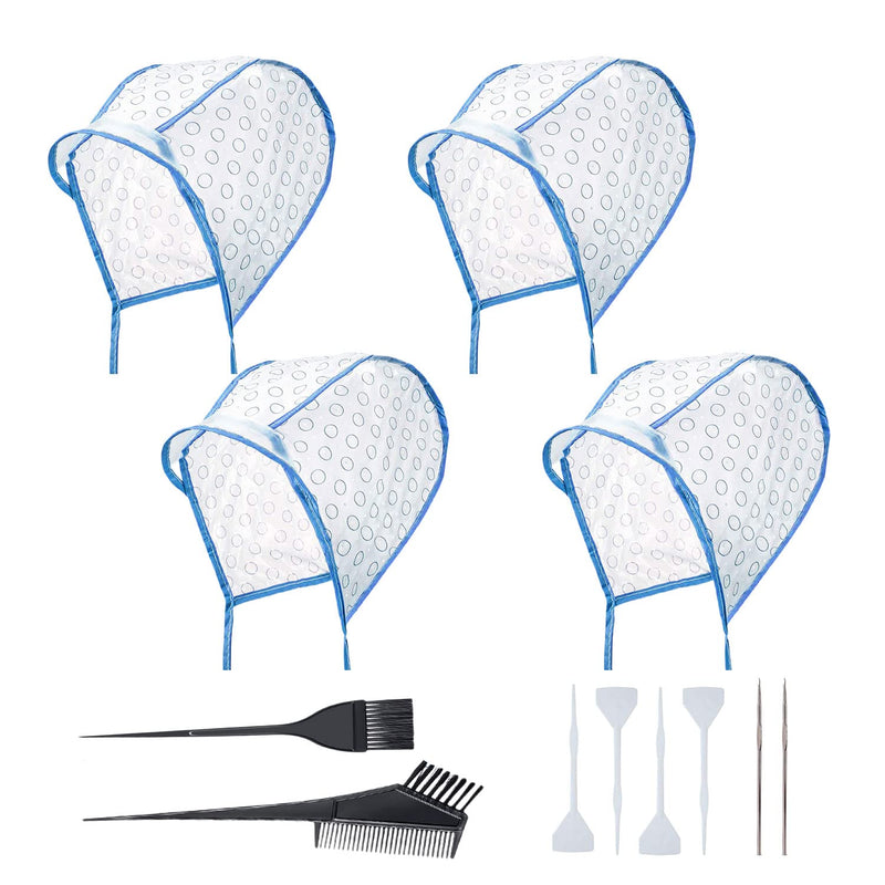 [Australia] - NITAIUN 12 Pcs Hair Highlighting Kit, 4 Pcs Hair Disposable Frosting Cap with Plastic Hook Needles, 2 Hair Dye Comb Hair Dye Brushes Salon Home Use Hair Coloring Supplies (12 Pcs) 