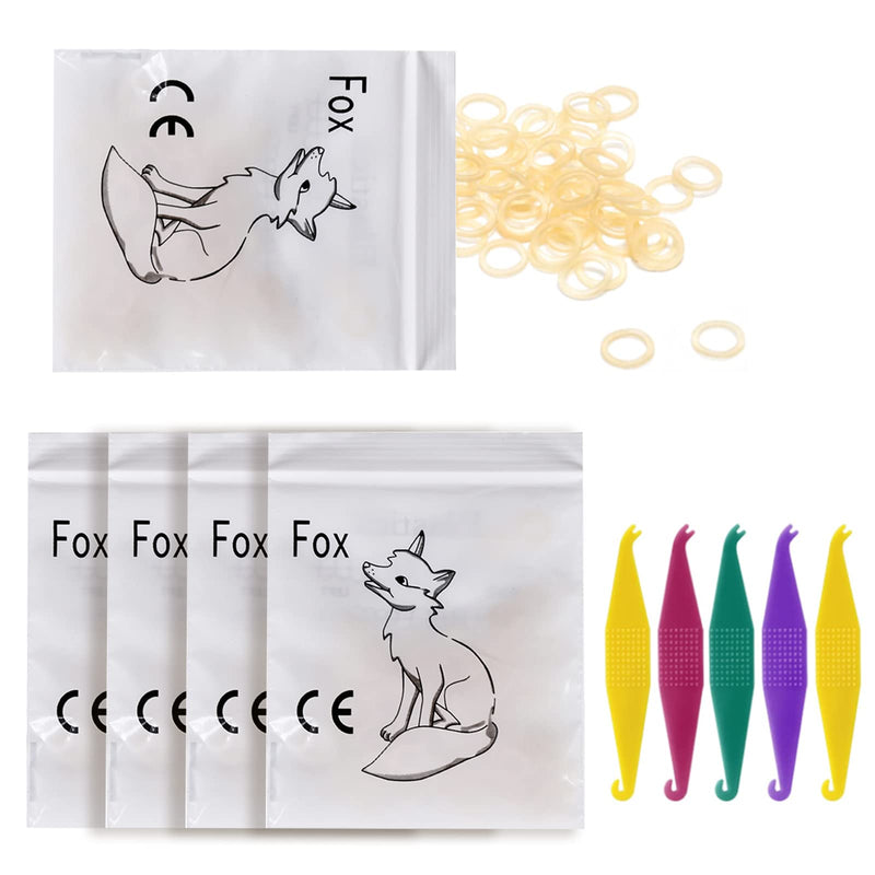[Australia] - Orthodontic Elastic Rubber Bands and Placers, 500 Pcs Dental Rubber Traction Bands, 5 Pcs Elastic Placer for Braces (1/4",Fox) 1/4" 