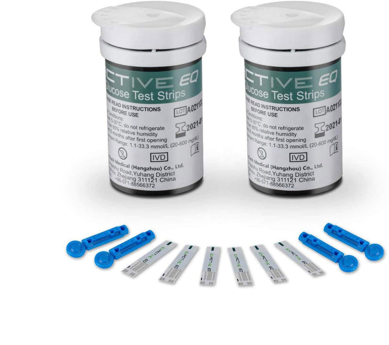 [Australia] - Diabetes Test Strips Blood Glucose Test Strips x 50 & Diabetes Lancets x 50, Blood Glucose Strips, Blood Sugar Test Strips for UK Diabetics in mmol/L (Compatible with Exactive EQ Impulse) 