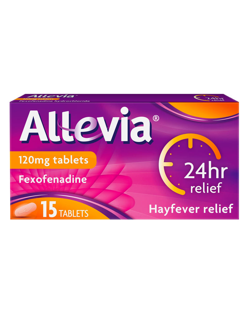 [Australia] - Allevia 120 mg tablets Fexofenadine - Hayfever Allergy Relief - Pack of 15 – 24hr Relief from Symptoms Including Sneezing, Watery Eyes, Itchy & Runny Nose - Prescription Strength 