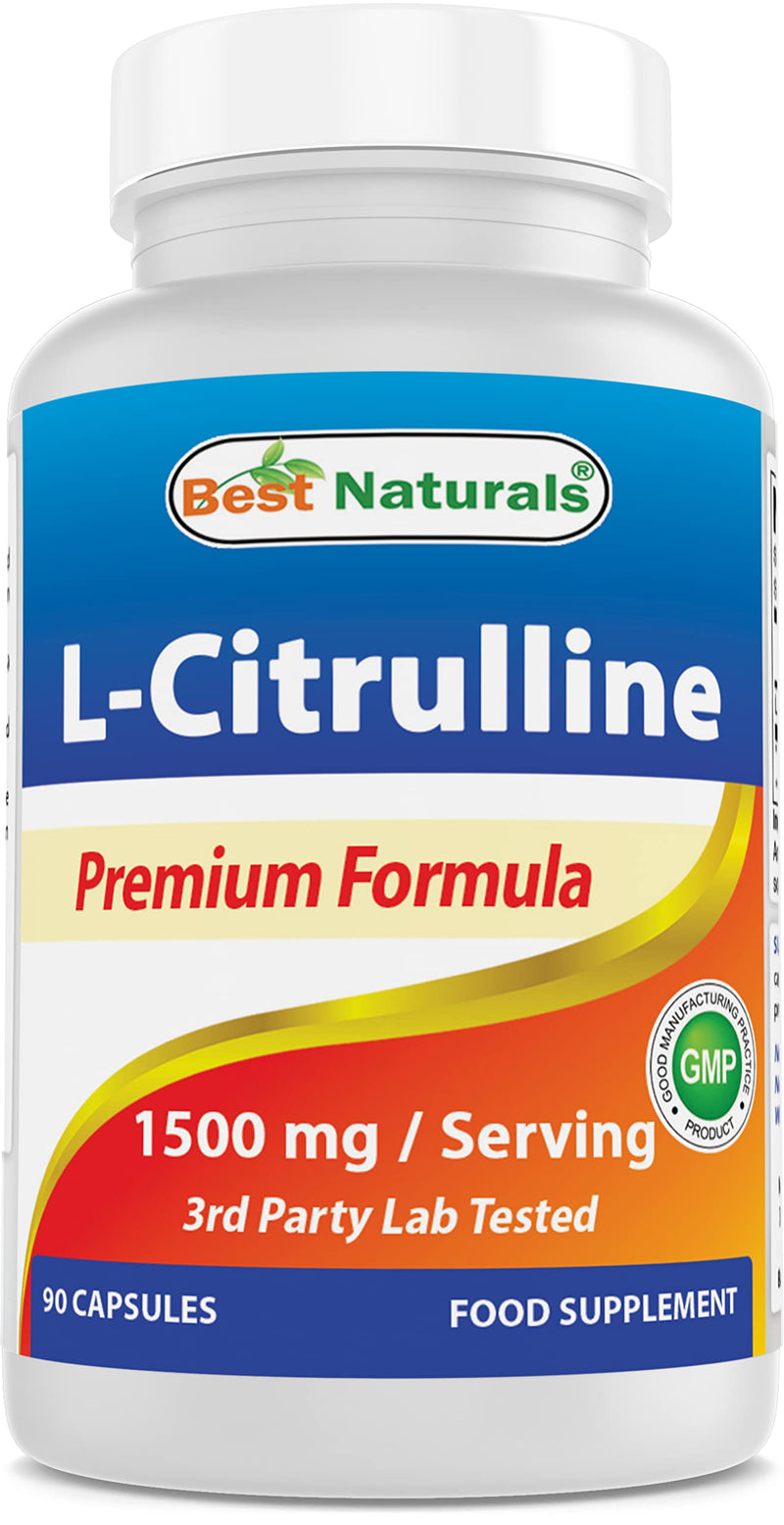 [Australia] - Best Naturals L-Citrulline Capsules - 1500mg/Serving - Non-GMO - Gluten Free - 90 Capsules (90 Count (Pack of 3)) 90 Count (Pack of 3) 